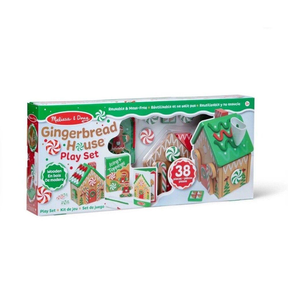 Melissa & Doug Gingerbread House Wooden Play Set 38 Pieces New